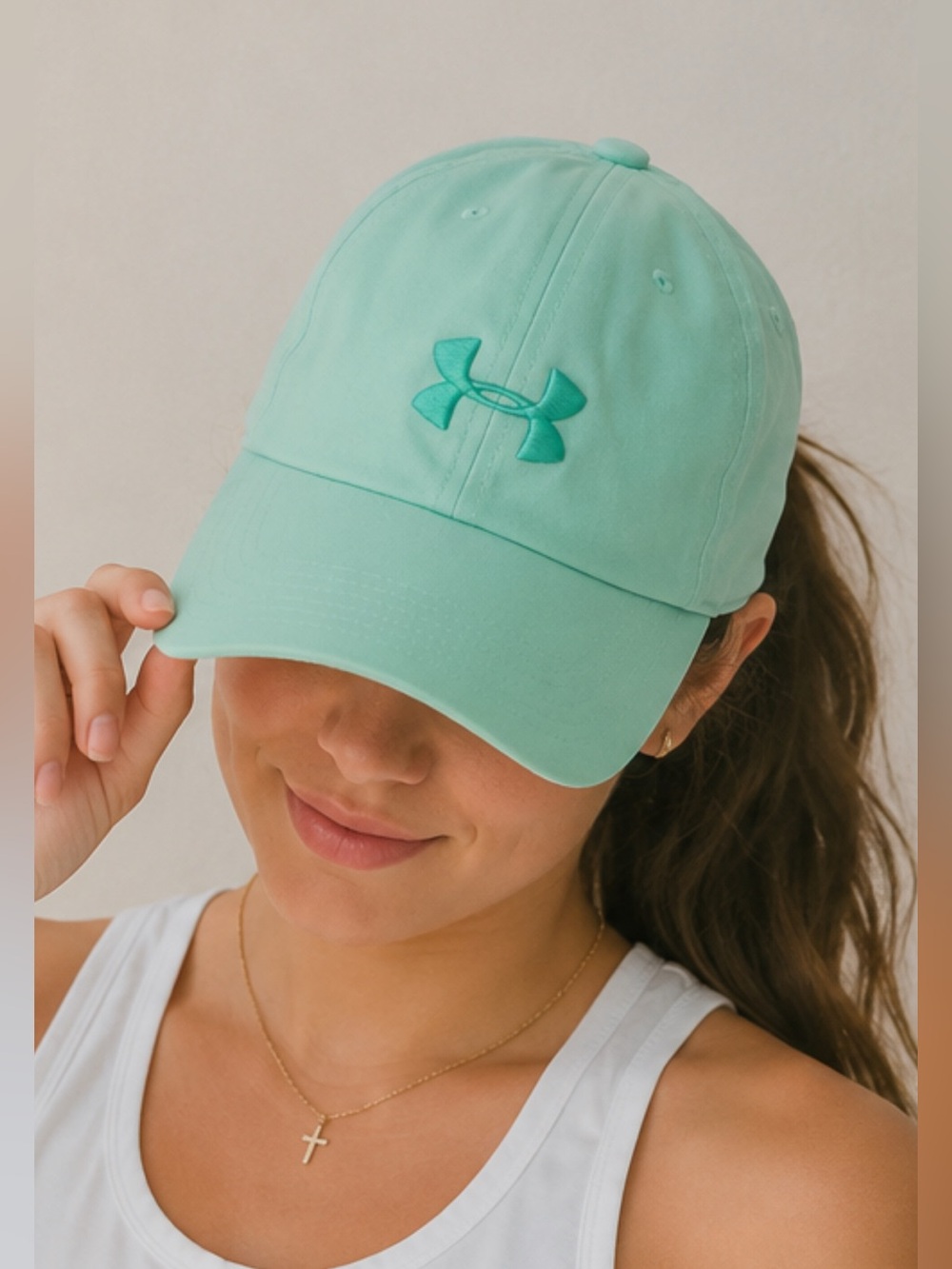 Under Armour Women's Mint Green Embroidered Logo Cap